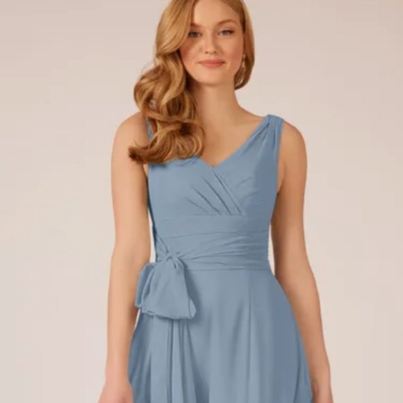 Azazie Bianca Dress - A14 New With Tags Dusty Blue - Picture 1 of 2